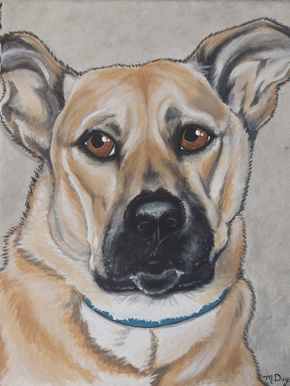 CUSTOM Painted Pet Portrait of your Pet by Artist, hand-painted 12"x12" canvas